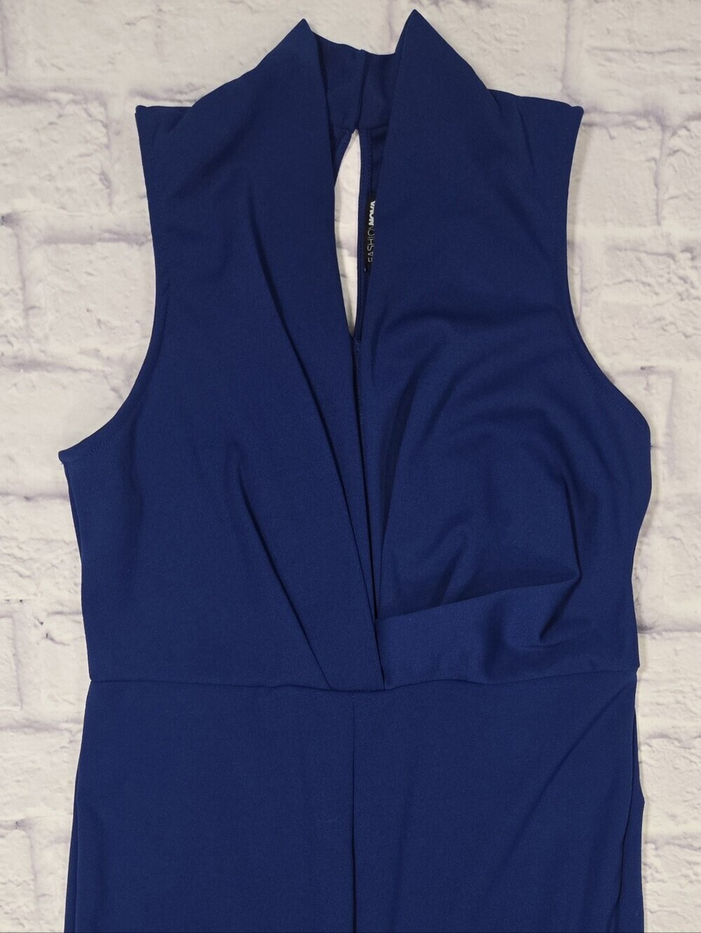 Fashion Nova Royal Blue Deep V Sleeveless Bodycon Jumpsuit XL - Picture 5 of 12